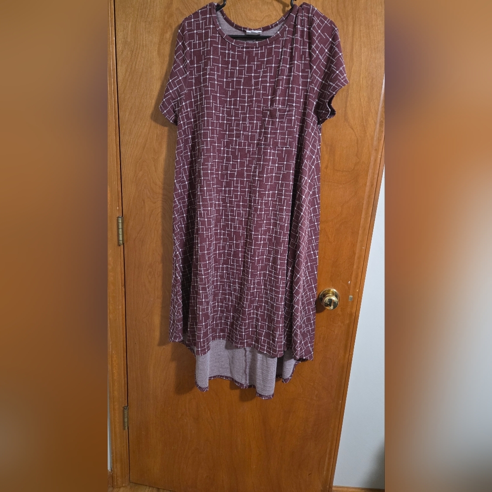 Lulaaroe Purple Patterned Dress Carly